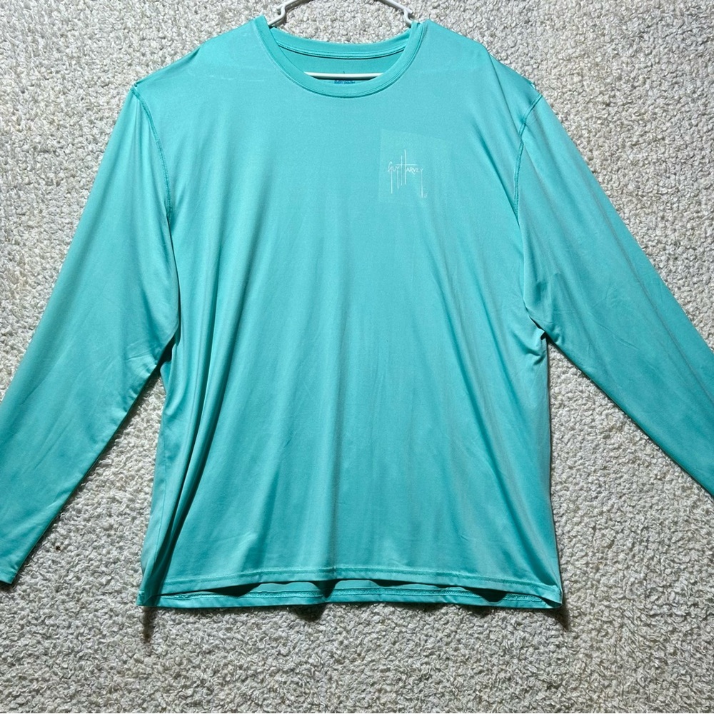 Guy Harvey Men's XL Wicking Performance Fishing Long Sleeve Shirt Green Teal